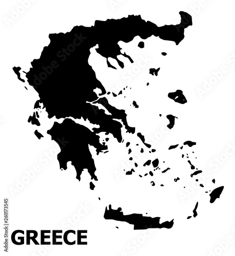 Vector Flat Map of Greece with Caption
