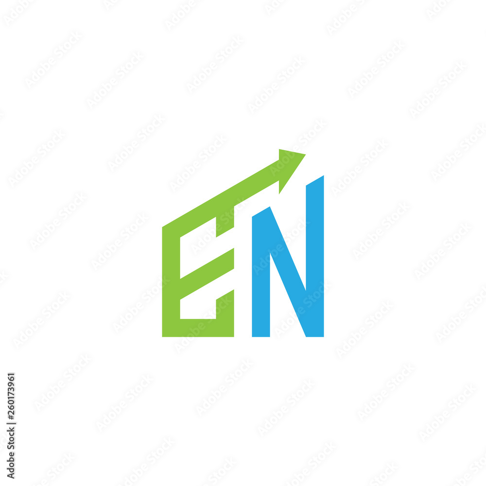 initial letter logo with growing arrows initial letter logo with growing arrows