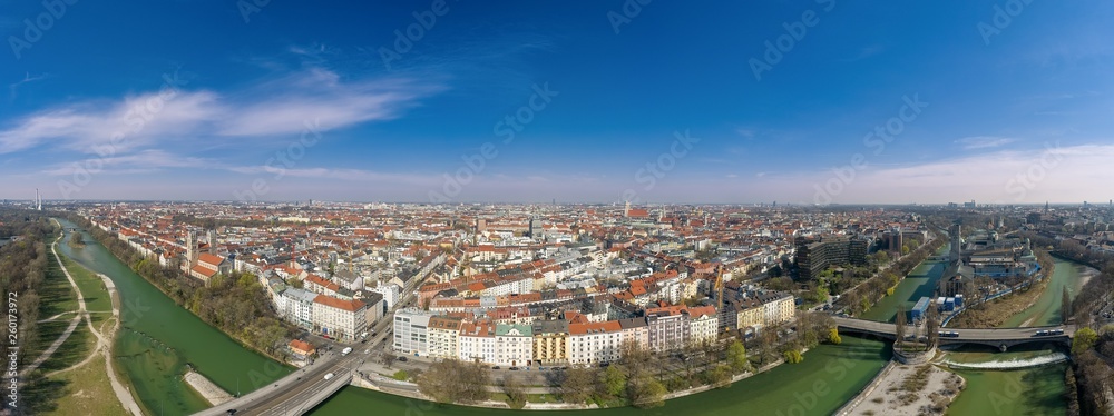 München aus der Luft, Aufnahme mit einer Drohne