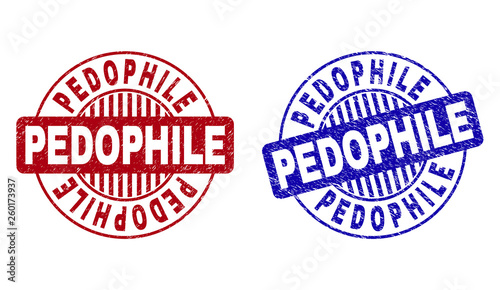 Bilde på lerret Grunge PEDOPHILE round stamp seals isolated on a white background