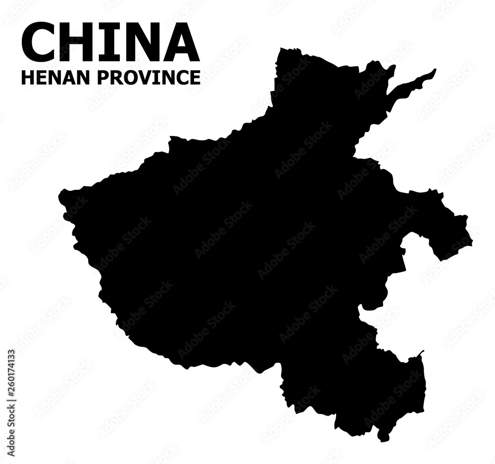 Vector Flat Map of Henan Province with Caption