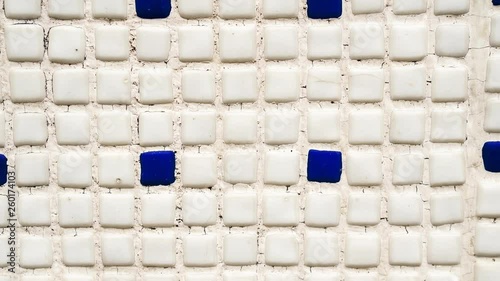 white and blue mosaic stones, stone texture, white stone pattern, stone art