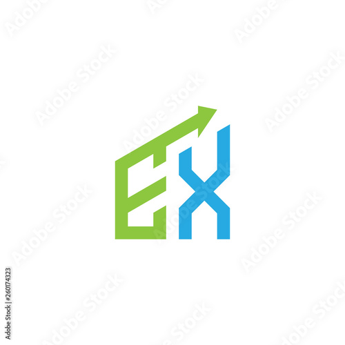 initial letter logo with growing arrows