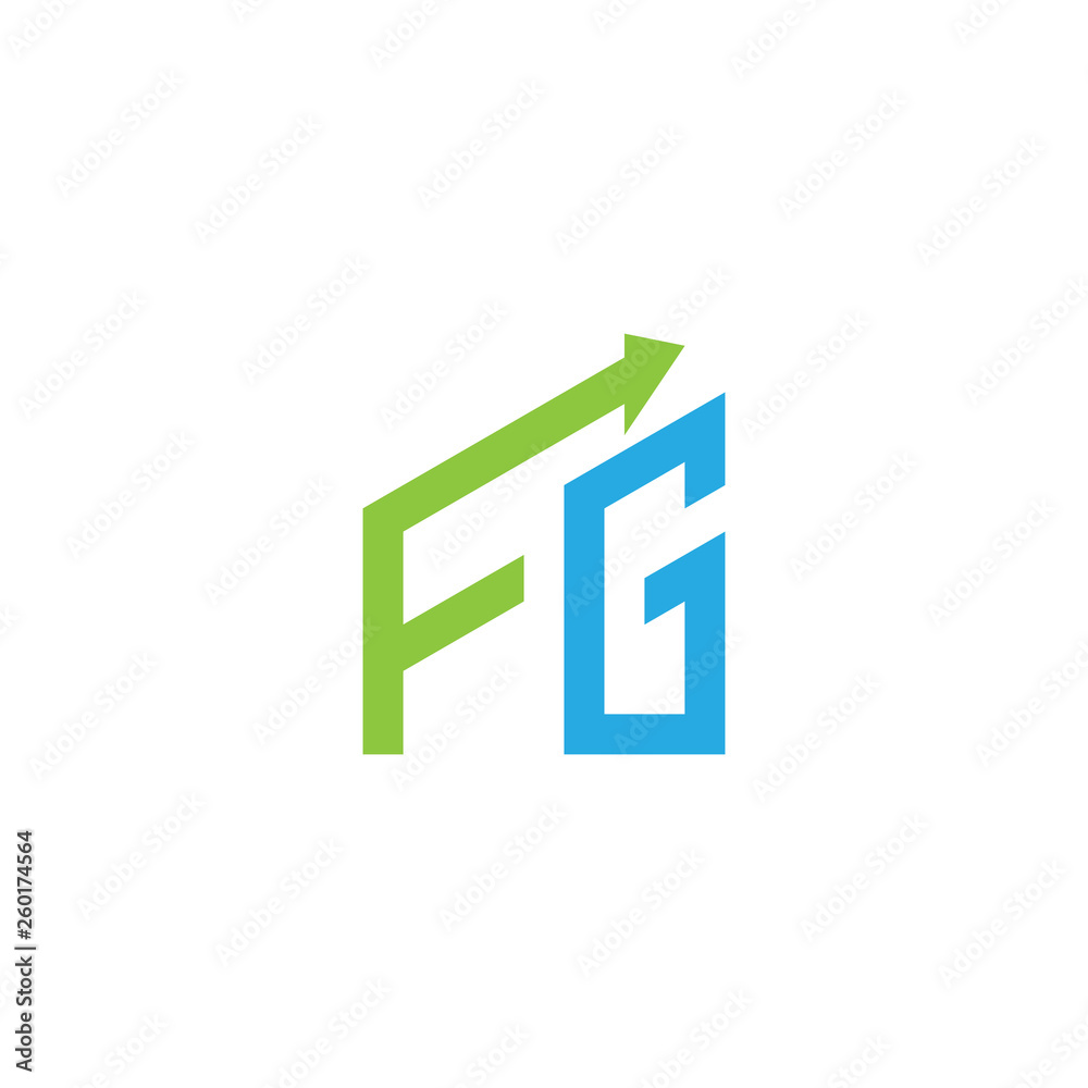 initial letter logo with growing arrows initial letter logo with growing arrows