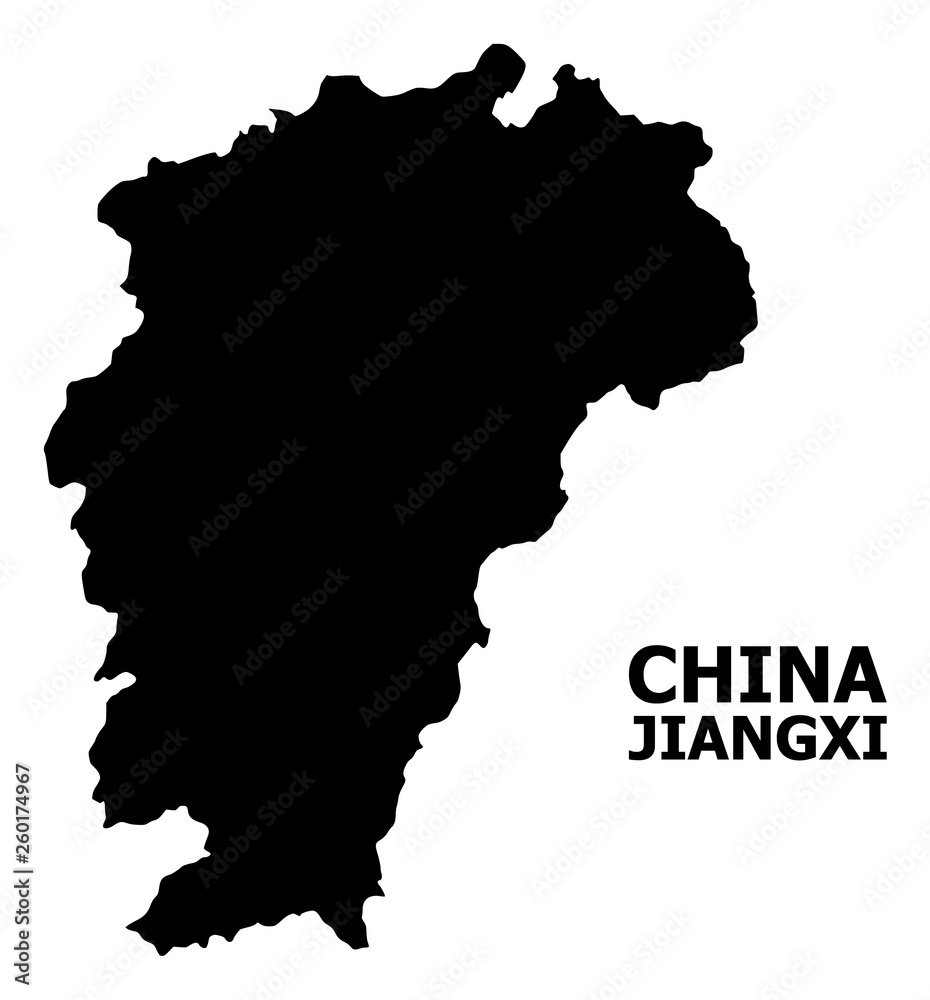 Vector Flat Map of Jiangxi Province with Caption Vector Flat Map of Jiangxi Province with Caption