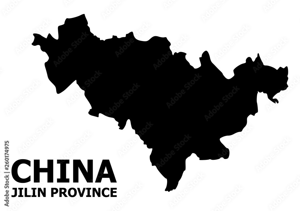 Vector Flat Map of Jilin Province with Caption Vector Flat Map of Jilin Province with Caption