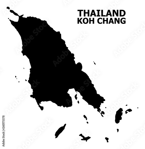 Vector Flat Map of Koh Chang with Name