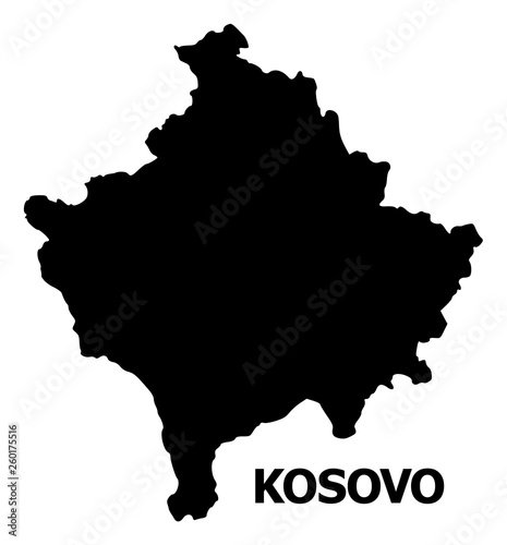 Vector Flat Map of Kosovo with Caption