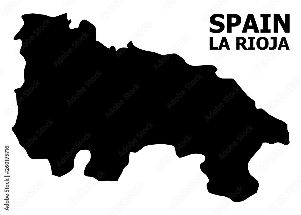 Vector Flat Map of La Rioja Spanish Province with Caption