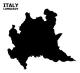 Vector Flat Map of Lombardy Region with Name