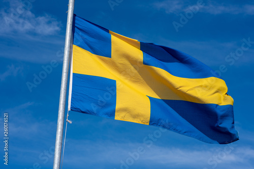 Flag of Sweden waving in the wind