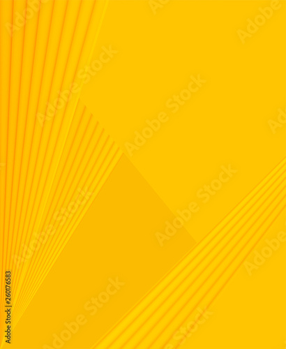 Soft yellow & orange color toned,  3d lines minimal concept abstract background. Brochure & flyer template, layout.