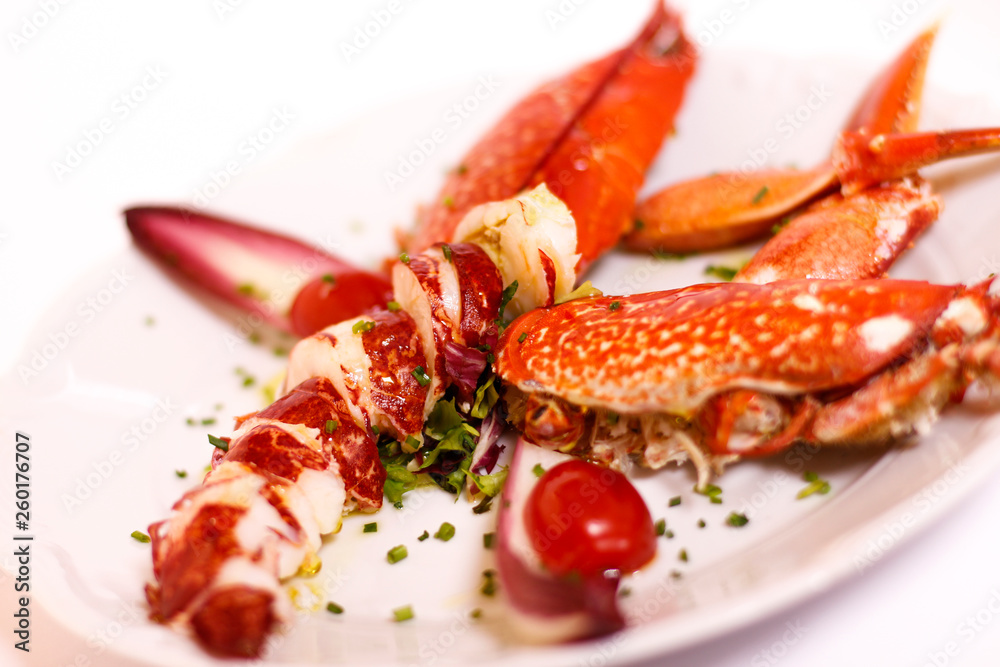 Galician lobster cooked with tomato and species