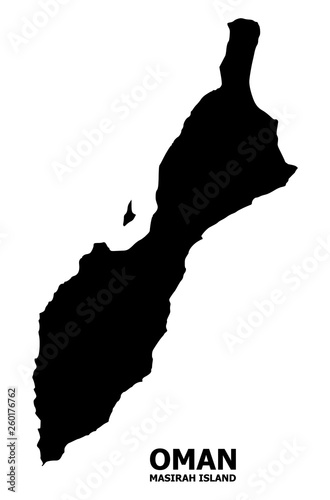 Vector Flat Map of Masirah Island with Name