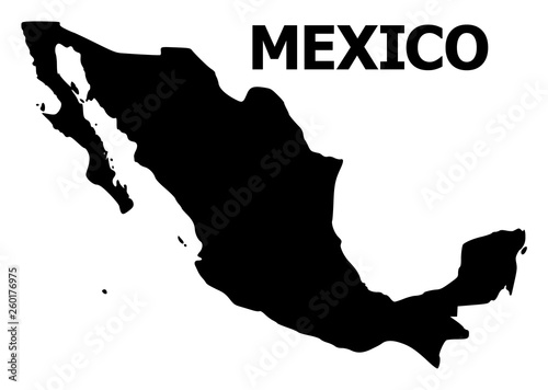 Vector Flat Map of Mexico with Name