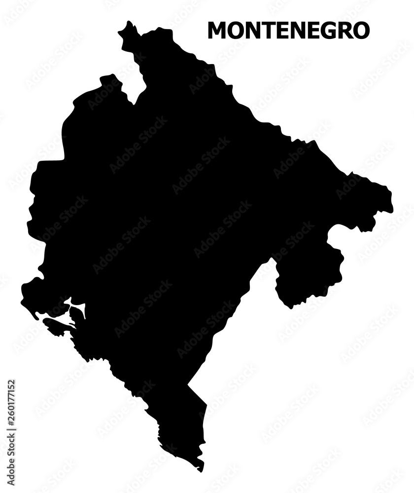 Vector Flat Map of Montenegro with Caption
