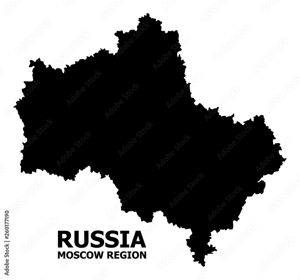 Vector Flat Map of Moscow Region with Name