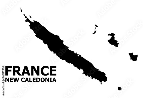 Vector Flat Map of New Caledonia with Name
