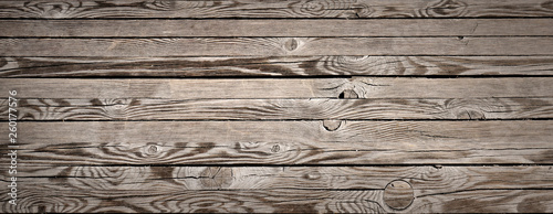 Horizontal wood textured background. Wooden planks on a wall or floor with grain and texture.