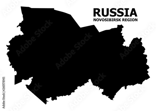 Vector Flat Map of Novosibirsk Region with Name
