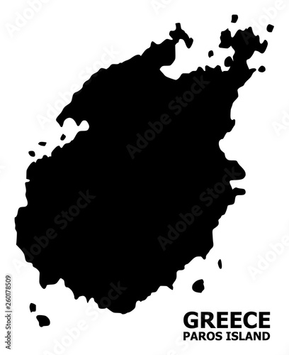 Vector Flat Map of Paros Island with Caption