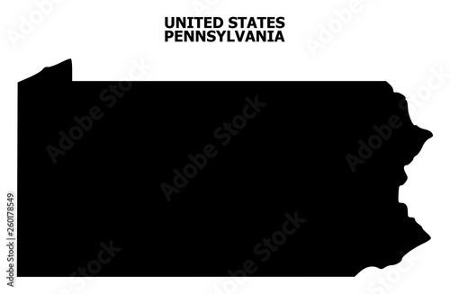 Vector Flat Map of Pennsylvania State with Caption