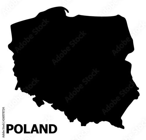 Vector Flat Map of Poland with Caption