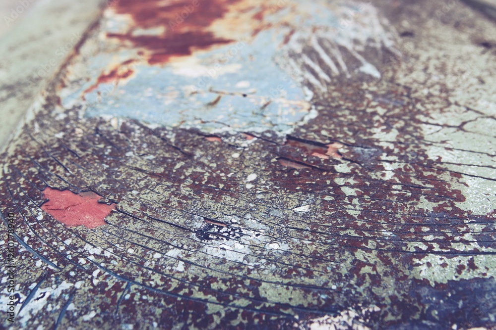 Obraz premium Close up of Detail Rusty vintage Old Car