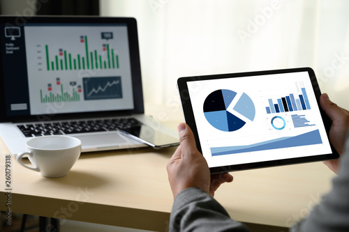 business man work chart schedule or planning financial report data methodology photo