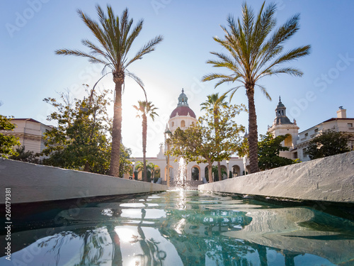 Afternoon view of The beautiful Pasadena City Hall at Los Angeles, California photo