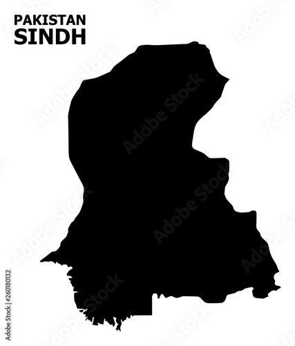 Vector Flat Map of Sindh Province with Name