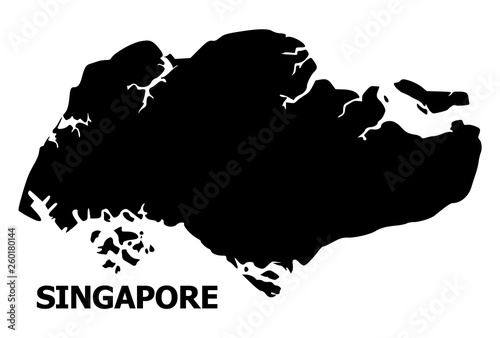 Vector Flat Map of Singapore with Caption