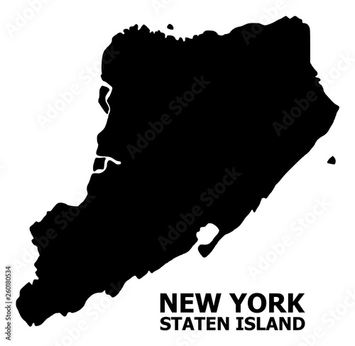 Vector Flat Map of Staten Island with Name photo