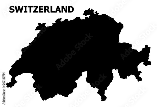 Vector Flat Map of Switzerland with Caption