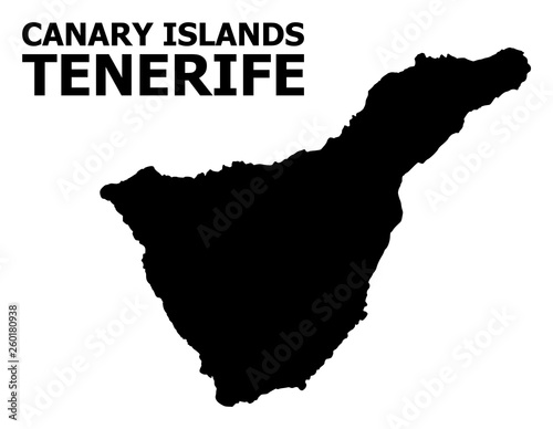 Vector Flat Map of Tenerife Island with Name