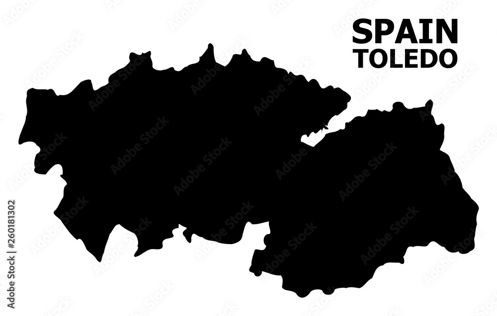 Vector Flat Map of Toledo Province with Name