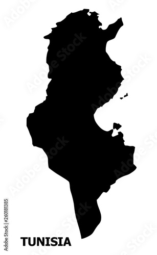 Vector Flat Map of Tunisia with Name