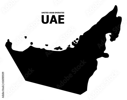 Vector Flat Map of United Arab Emirates with Caption