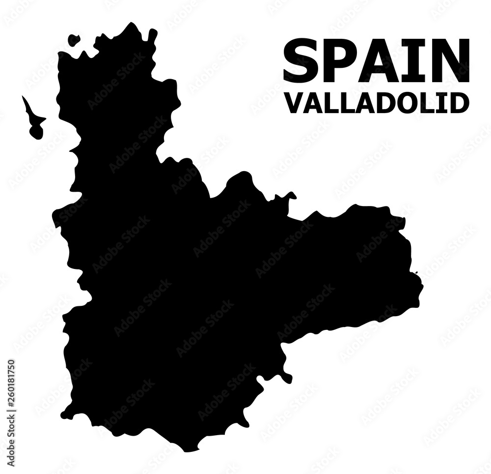 Vector Flat Map of Valladolid Province with Name