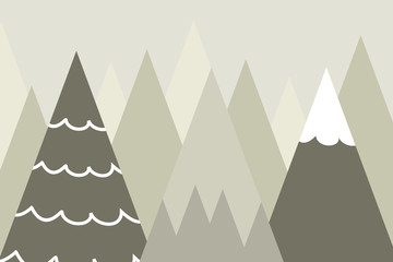 Rollo Babyzimmer Kinderzimmer Grafik mit Berglandschaft  © Artiroz