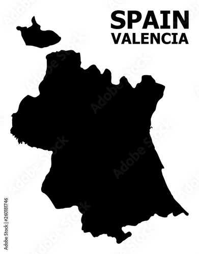 Vector Flat Map of Valencia Province with Name