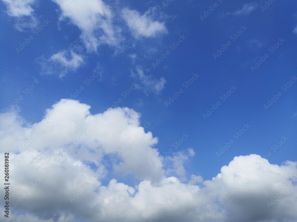 blue sky with white, soft clouds.The sky is clear. blue sky with white, soft clouds.The sky is clear.