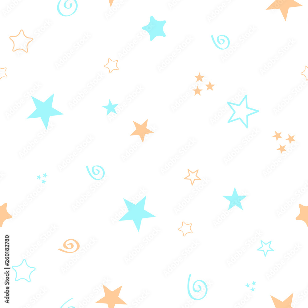 Seamless color pattern for your baby set on white background. Happy child vector