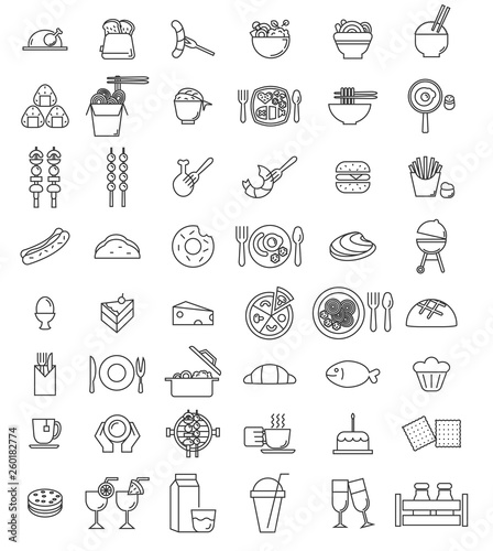 vector food icon set for resturant,banner,logo,printing,business card.vector illustration