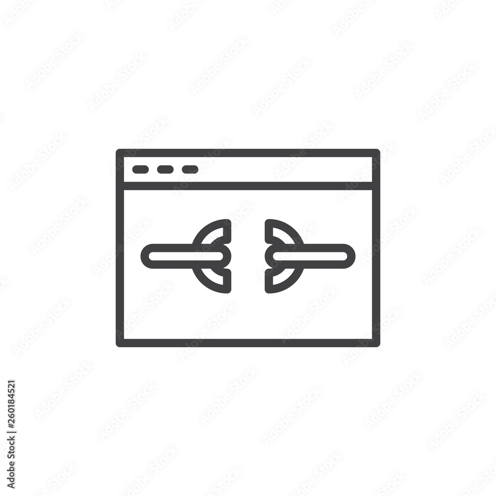 Unlink website line icon. linear style sign for mobile concept and web design. unlink web page outline vector icon. Symbol, logo illustration. Pixel perfect vector graphics Unlink website line icon. linear style sign for mobile concept and web design. unlink web page outline vector icon. Symbol, logo illustration. Pixel perfect vector graphics