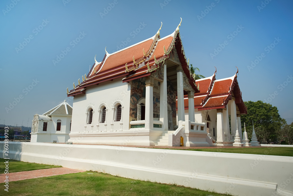 The famous temple Wat Ubosatharam in Uthai Thani.