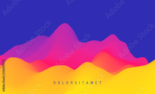 Mountain landscape. Mountainous terrain. Vector illustration. Abstract background.