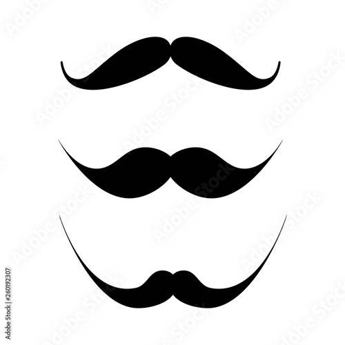 Wallpaper Mural Mustache silhouettes. Black mustache on a white background - illustration. Barbershop Torontodigital.ca