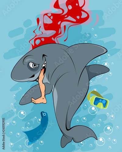 Shark devouring a man