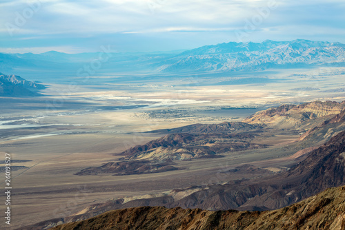 Badwater Basin and Indian Village from Dante's View in Death Valley National Park, California, USA